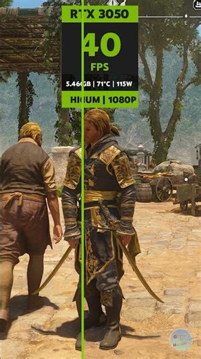 Assassin's Creed Black Flag Resynced on RTX 3050 – Graphics Comparison