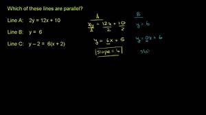 Parallel lines from equation (example 3)