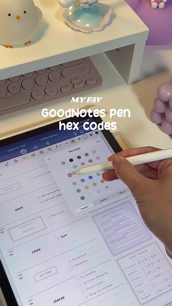 Some GoodNotes pen hex codes ✍🏼✨ #goodnotes #hexcodes #digitalplanner #digitaljournal #ipadtok #ipadjournal #goodnotestutorial #goodnoteshack #aesthetic