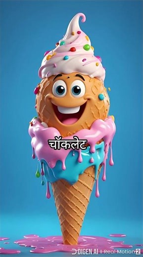 Smiling Ice Cream Cone 🍦 | Funny Cute AI Animation | 3D Short Video”