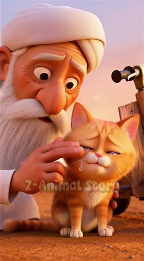 Poor Ginger Cat Gets a Magical Flying Carpet! 🥺✨🚀 #catstory #magical #catshorts #kidsanimation