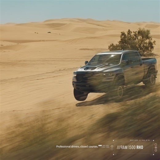 Launch mode initiated. Tackle the terrain with the new dune-dominating and canyon-carving 2025 Ram 1500 RHO. #RamRHO​ #OffRoad | Ram Trucks