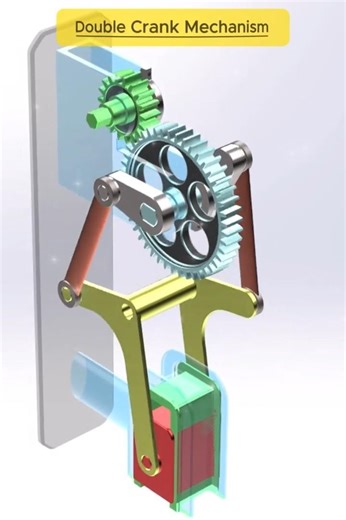 Double Crank Mechanism | Rotary Motion Transmission ⚙️ #shorts