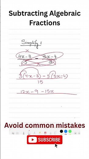 Subtracting Algebraic Fractions Made Easy! 💡 | No More Confusion!