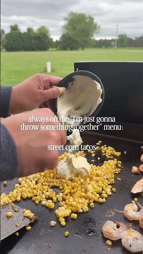 Simple street corn tacos (chicken AND shrimp 🍤) on the Blackstone Griddle