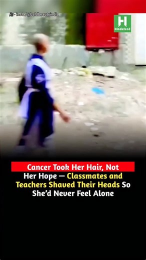 Hindufeed on Instagram: "In a touching act of unity and compassion, students and teachers at a local school shaved their heads in solidarity with a young schoolgirl undergoing cancer treatment, a moment that has since gone viral on social media. The girl, who lost her hair due to the effects of chemotherapy, had been hesitant to return to school, worried that her appearance might make her feel isolated or self-conscious. Videos shared online show classmates and several teachers lining up to have