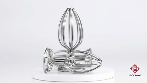 3 Pcs Hollow Round-Base Design Anal Butt Plug Set Metal Anal Toys Metal Butt Plug Metal Anus Vulva Vagina Dilator Sex Toy Butt Dilator Adult Erotic SM Trainer Anal Dilator Anal Expander Plug (Round)