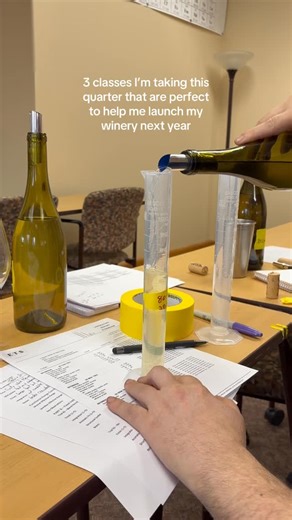 Key Wine on Instagram: "We are entering the final turn (winter quarter) before the home stretch (spring quarter) and finish line (graduation in June!). This quarter I have three classes that are perfect to help me launch my winery next year: Science of Winemaking II, Wine Marketing and Tasting Room Design and Management. In the winemaking class we learn how to finish white wines and prepare them for bottling this spring. Last summer we wrote white wine production plans for @collegecellars (mine