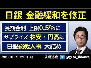 日銀 金融緩和を修正 サプライズ 株安・円高に YCC上限0.5%に