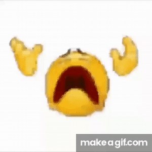 Emoji scream then disappear on Make a GIF