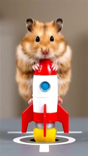 Hamster’s trying to go to the moon...💥 #HamsterRocket #SpaceDream #AnimalHumor#FunnyAnimals #Shorts