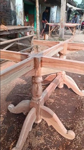 Teak Wood dining table|| 6 seater round dinig table making