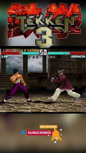 Tekken 3 - Law Vs Heihachi | 鉄拳 | 테 | Amazing Battle 😎 #Shorts