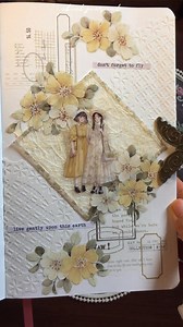 asmr aesthetic collage journal with me | soft yellow 💛 #creativejournaling #vintagejournal #collagejournal #aestheticjournal #scrapbooking | Ebiel Journal