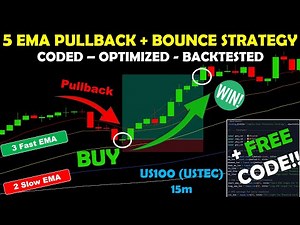 Simple 5 EMA Pullback & Bounce Strategy (300% Backtest + FREE CODE!) 🚀