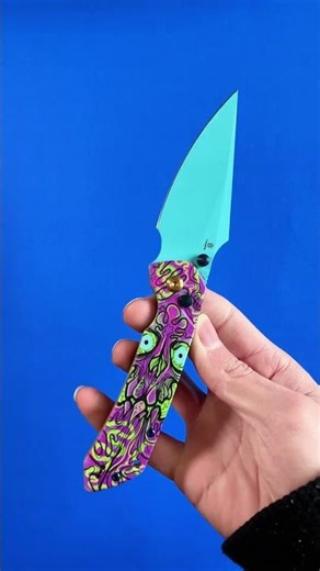 Tenable Fenrir Blue Coated 14C28N Blade Jade G10 Handle Button Lock Folding Knife#edcknife #edc