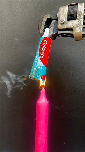 Toothpaste Tube vs Candle Flame 🔥 Shocking Result! #experiment #colgate #satisfying