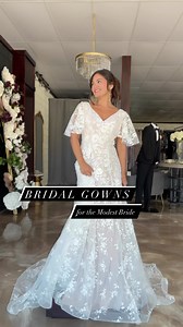 6.4K reactions · 87 shares | Three stunning gowns for the modest bride! 1. Elizabeth 2. Mila 3. Raine #bridalgowns #bridal #bridestobe #modestbride #midwestbrides #weddingstyles #bridalwear #herecomesthebride | Main Street Bridal | Facebook