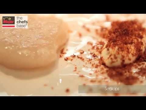 Chef James Knappett , creates hand dived scallops, squid, beef and prune recipes