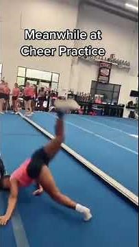 Girl Hilariously Fails Her Landing During Cheerleading Routine Practice - 1369548