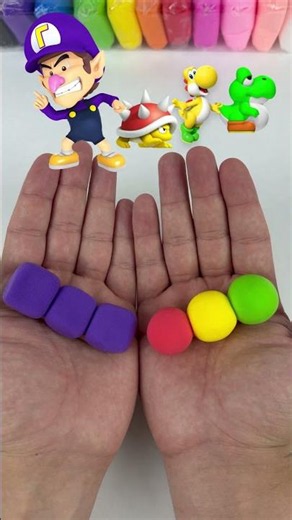 Super Mario | Waluigi vs Spiny, Yoshi & Baby Yoshi | Color Mixing #shorts #clay #supermario