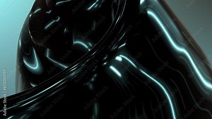 Vibrant and dynamic, mesmerizing image showcases vivid array of swirling blue and black shapes. Likely fashioned through advanced 3D, it captivates with its intricate design and color palette