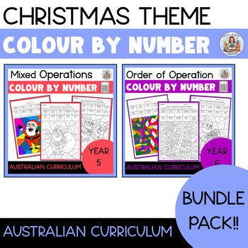 Christmas Math Color By Number Bundle: Multiplication, Division & BODMAS