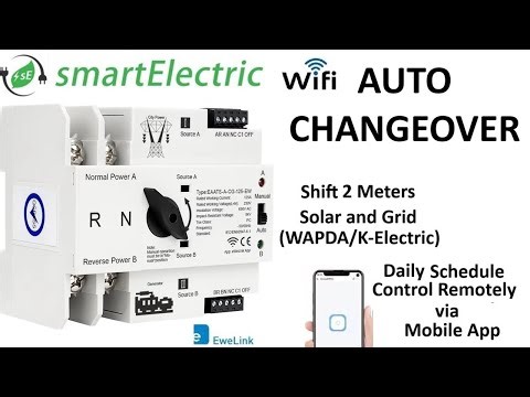 Smart WiFi Automatic Transfer Switch ATS Changeover, Mobile App Smart Timer, Switch Solar & Grid IOT