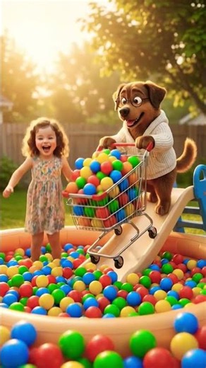 Gau Animation: Cute Dog Finds Happiness with Colorful Balls #GauAnimation#CuteDogAnimation#DogShort