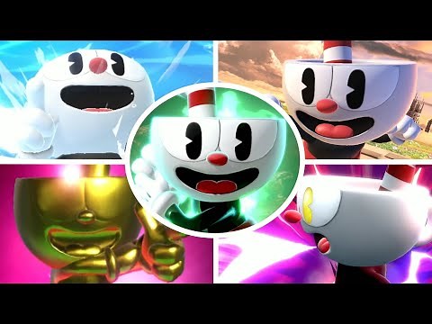 Cuphead All Victory Poses, Final Smash, Taunts & Palutena Guidance in Smash Bros Ultimate