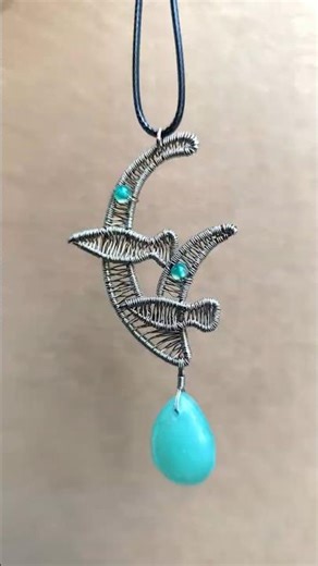 "Underwater" Pisces Wire Wrapped Necklace · Natural Aventurine & Agate 「海底」双鱼绕线项链·天然东陵玉玛瑙