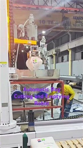 Automatic Bag Cutting and Emptying Robot for 25kg CaCO₃ Powder