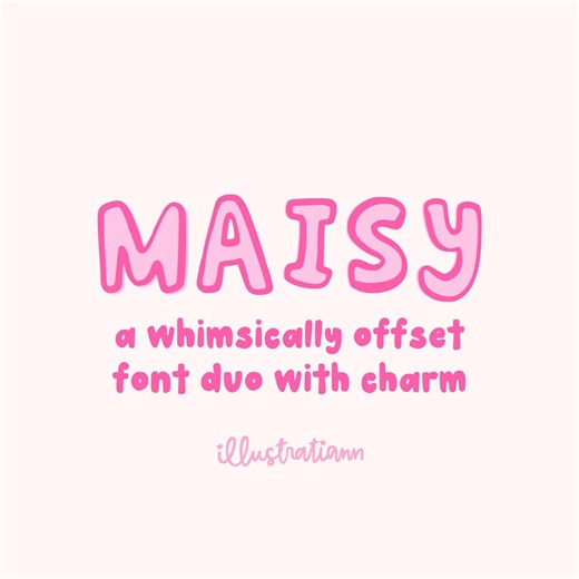 Chunky Outline Font Duo Handwritten, Whimsical Outlined Filled Font Bundle, Cute Fonts for Canva, Playful Branding Font, Maisie Font Duo - Etsy