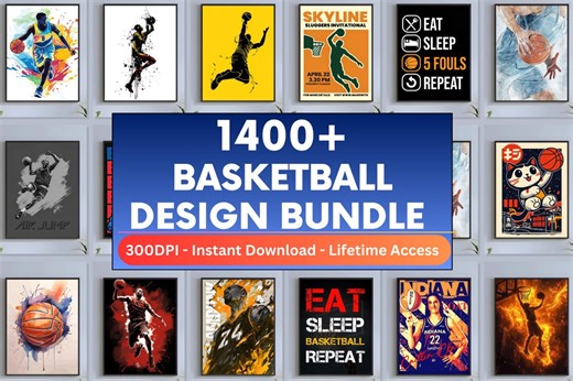 Basketball Poster Design Bundle | 1400  NBA Style Wall Art (digital Download) - Etsy