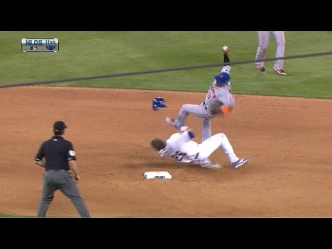 NYM@LAD Gm2: Dodgers tie game after hard Utley slide