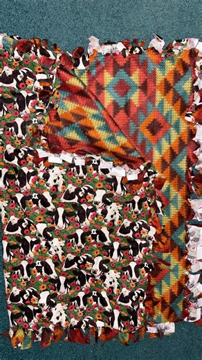 Handmade cow print tie blanket 🐄🤎