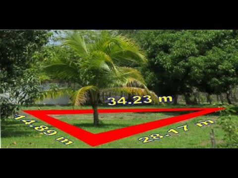 ¿Cómo calcular el área de un terreno triangular irregular? - Superficie tres lados Metros cuadrados.