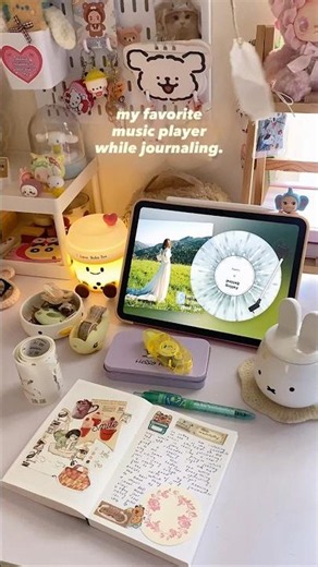 💿🧸 Playing my fav artist songs for my journaling session #mdvinyl #ipadsetup