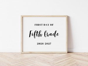 Fifth Grade First and Last Day Sign, Photo Prop Bundle (digital Download) - Etsy
