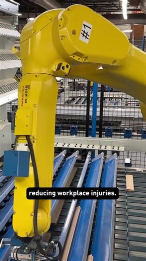 Robotic handling/nesting/palletizing of #hardwoodflooring #shorts #automation #robotics #fanuc
