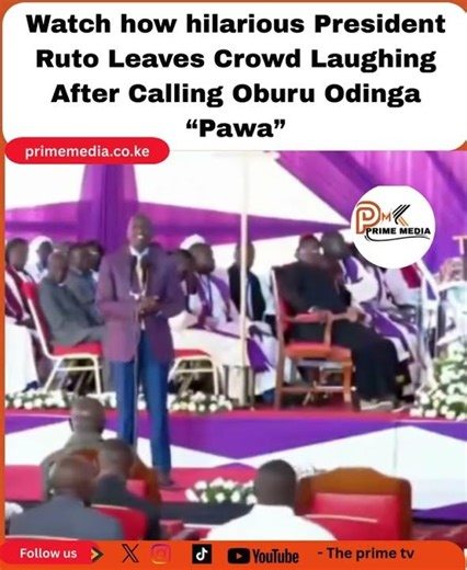 Watch how hilarious President Ruto Leaves Crowd Laughing After Calling Oburu Odinga “Pawa”