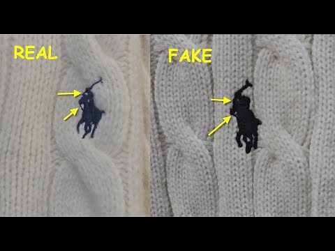 Ralph Lauren sweater real vs fake. How to spot original Polo Ralph Lauren cable knit sweater cadigan