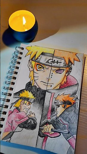 Drawing Naruto vs Pain in 56 Seconds! #naruto #narutoshippuden #pain #anime #animeart #drawingshorts