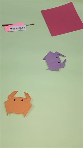 How to make a cute Crab out of paper | Crab Origami | #shorts #youtubeshorts #crab #paperorigami