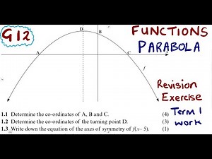 Mathematics Grade 12 Functions - Parabola Revision 1 Term 1 ‪@mathszoneafricanmotives‬