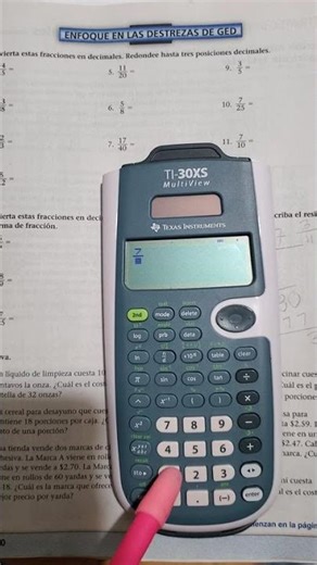 TI-30XS calculadora/ fracción a decimal