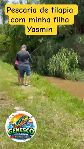 pescaria de tilapia com minha filha Yasmin