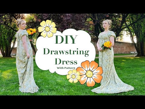 DIY Regency Drawstring Dress - With Pattern