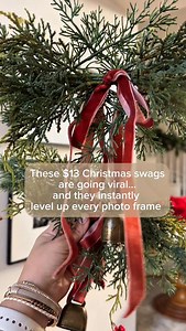 Comment SWAG for links! 🔗🎄 These $13 Christmas mini swags are going viral right now… and I totally see why. They come in a set of 2, clip right over your photo frames, and instantly make your home look so curated, cozy, and festive. If you want your Christmas decor to feel expensive without the price tag this is IT. 😍🔥 Save this for inspo share with a friend who loves decorating! #TargetFinds #TargetHome #TargetChristmas #christmas2025 #TargetHoliday #ChristmasDecor #HolidayHomeDecor #HomeDe