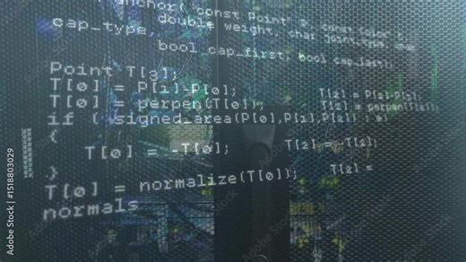 Playback starting on code editor window initiating upward scrolling of C++ code for review